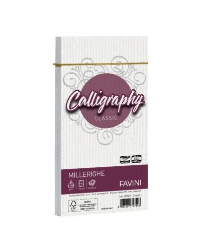CALLIGRAPHY Buste millerighe Bianco 11x22cm 100g/m2 25pz