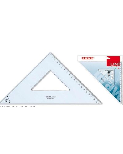 SQUADRA 45° DI 25 CM LINEA UNI