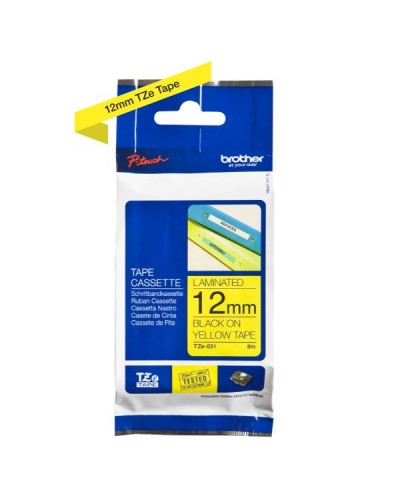 NASTRO LAM H12MM(4M) NERO SU GIALLO