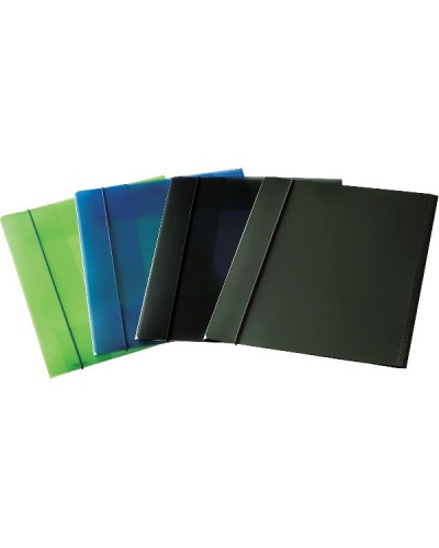 CARTELLE A 3 LEMBI CON ELASTICO - TRASPARENTE VERDE