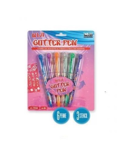 6 PENNE GLITTERATE  COL.3 STENCIL