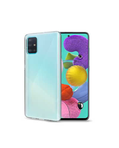 GELSKIN - Cover morbida trasparente nero in TPU compatibile con Samsung Galaxy A51 4G