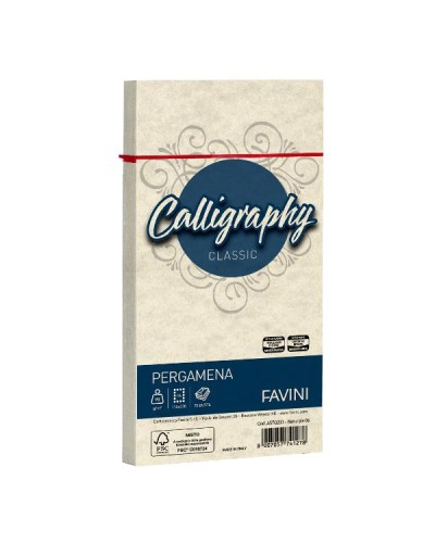 CALLIGRAPHY pergamena - Naturale - 11x22 cm - 90g/m2 – 25 buste