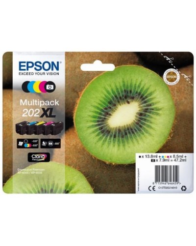 Multipack 5 Colori Kiwi 202XL Cartucce Inkjet