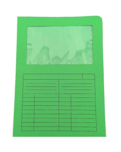 Cartelline con finestra 200gr verde CF20 (20 pz)