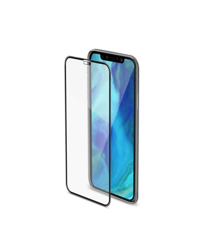 3DGLASS - Vetro 9H con bordo colorato nero per schermo curvo compatibile con Apple iPhone Xs Max