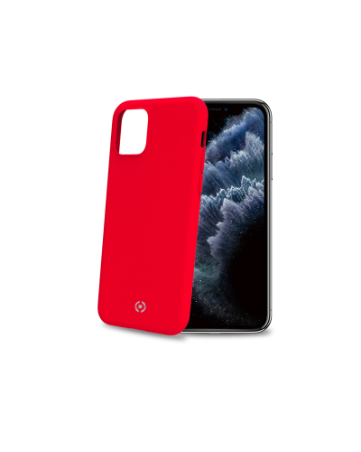 FEELING - Cover morbida in silicone liquido con finitura soft touch e bordi anti scivolo colore rosso compatibile con Apple iPh