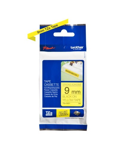 Nastro laminato Brother TZe-S621 9mm nero/giallo