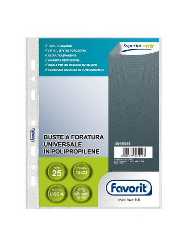 Buste foratura universale Superior lisce 15x21 cm (25 pz)