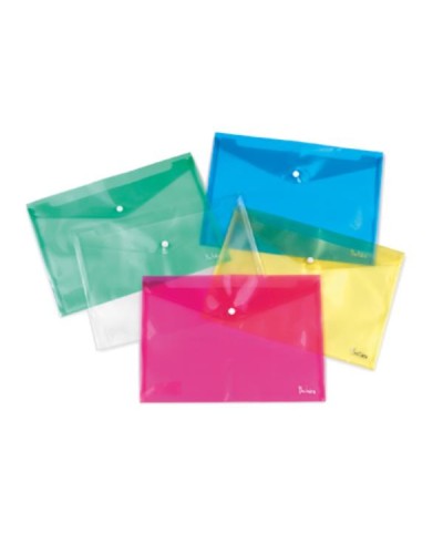 BUSTE BOTTONE A4 COLORI ASSORTITI COPRENTI CONF.10