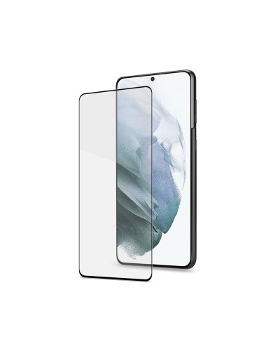 FULLGLASS - Vetro 9H con bordo colorato nero compatibile con Samsung Galaxy S21+ 5G