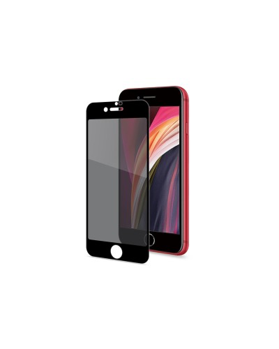 PRIVACY FULL GLASS - Vetro 9H con effetto Privacy e bordo colorato nero compatibile con Apple iPhone SE 2022/ SE 2020/ 8/ 7