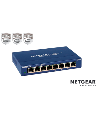 NETGEAR GS108GE Switch Unmanaged 8 porte Gigabit,Garanzia a vita+NBD