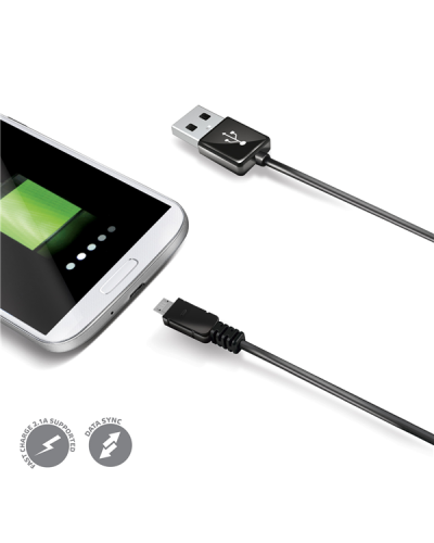 USBMICRO - Cavo USB-A a Micro Usb, lunghezza 1 metro, potenza massima 12 Watt