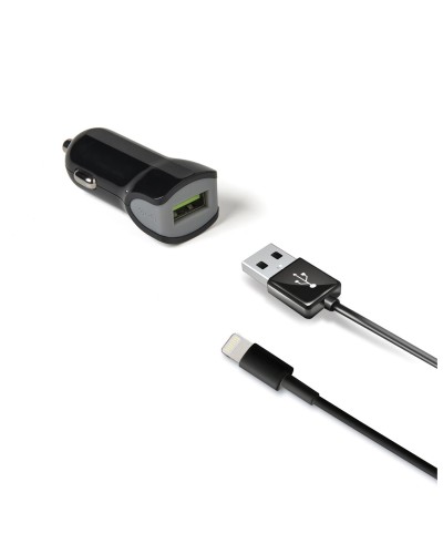CCUSBLIGHT - 12W USB-A Car Charger+USB-A to Lightning Cable [TURBO]