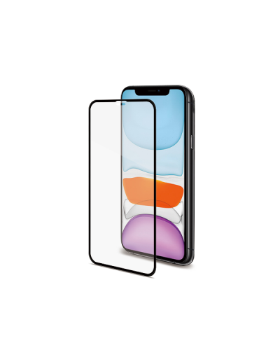 FULLGLASS - Vetro 9H con bordo colorato nero compatibile con Apple iPhone 11