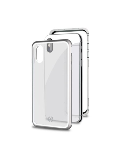 ATTRACTION - Cover magnetica con bordi in alluminio, protezione 360° compatibile con Apple iPhone Xs/ iPhone X