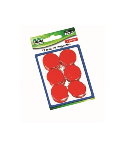CF12 BOTTONI MAGN.ROSSO 30 MM BLIST