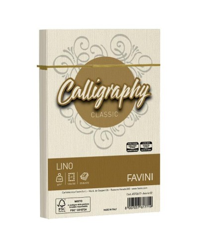 Buste CALLIGRAPHY lino Avorio 12x18cm 120g/m2 25pz
