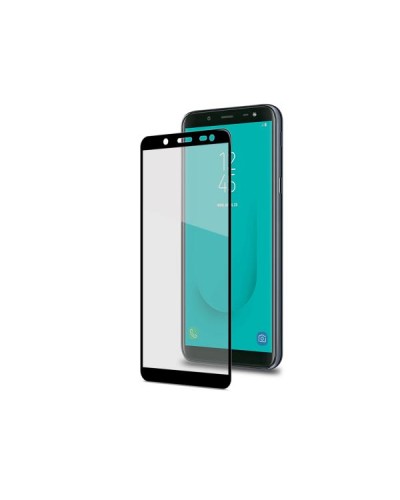 FULLGLASS - Vetro 9H con bordo colorato nero compatibile con Samsung Galaxy J6 2018