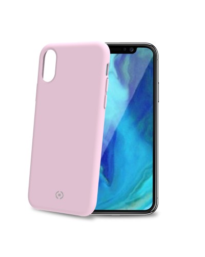 FEELING - Cover morbida in silicone liquido con finitura soft touch e bordi anti scivolo colore rosa compatibile con Apple iPho