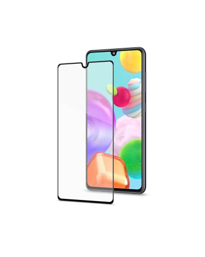 FULLGLASS - Vetro 9H con bordo colorato nero compatibile con Samsung Galaxy A41