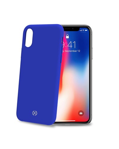 FEELING - Cover morbida in silicone liquido con finitura soft touch e bordi anti scivolo colore blu compatibile con Apple iPhon