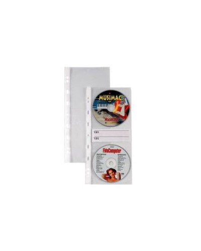 Atla CD 2 Buste Porta CD/DVD con foratura universale