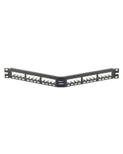 PANNELLO 1U ANGOLATO PER 24 RJ45S NERO
