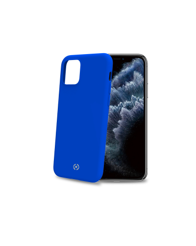 FEELING - Cover morbida in silicone liquido con finitura soft touch e bordi anti scivolo colore blu compatibile con Apple iPhon