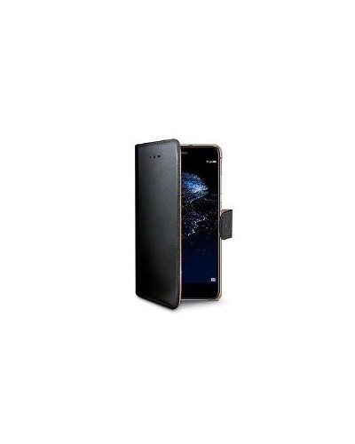 WALLY - Custodia a libro in pelle sintetica con chiusura flap magnetico, slot per carte e funzione stand colore nero compatibil