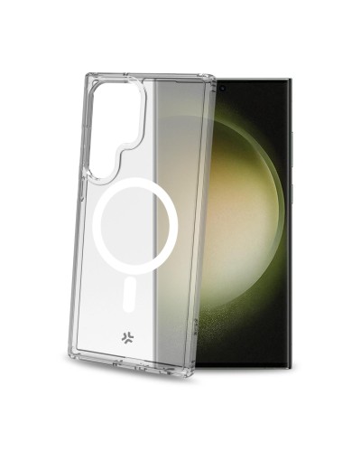 GELSKINMAG - Cover morbida trasparente in TPU compatibile con la tecnologia Magsafe, anello magnetico colore Bianco per Galaxy 