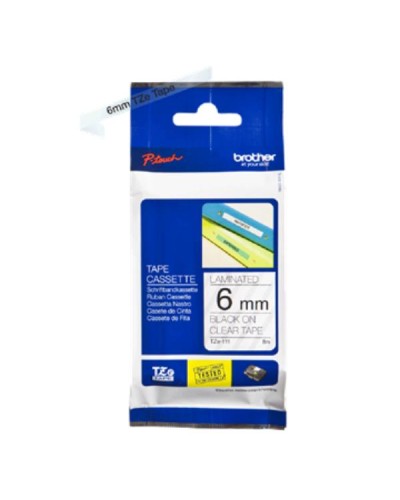 NASTRO DA 6MM NERA SU TRASPARENTE