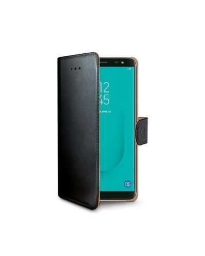 WALLY - Custodia a libro in pelle sintetica con chiusura flap magnetico, slot per carte e funzione stand colore nero compatibil