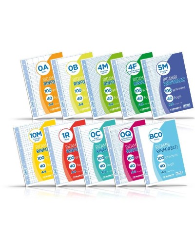 RICAMBI A4 QUADRI 5MM 40FF 100GR