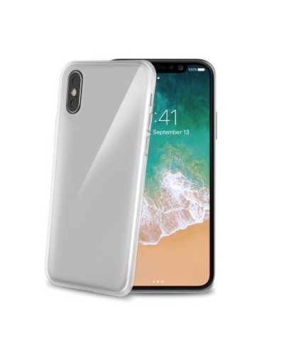 GELSKIN - Cover morbida trasparente nero in TPU compatibile con Apple iPhone Xs/ iPhone X