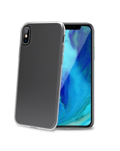GELSKIN - Cover morbida trasparente nero in TPU compatibile con Apple iPhone Xs Max