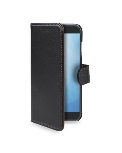 WALLY - Custodia a libro in pelle sintetica con chiusura flap magnetico, slot per carte e funzione stand colore nero compatibil
