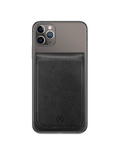 CARDD - Porta carte magnetico universale per il retro degli smartphone materiale pelle sintetica colore nero