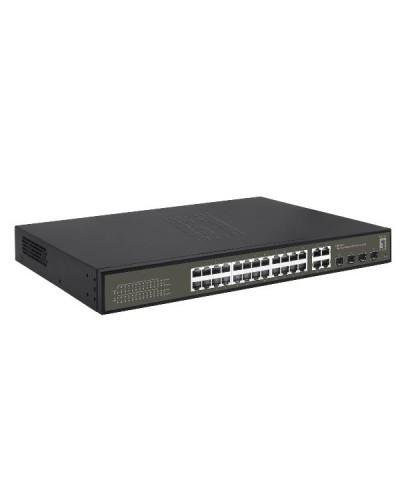 LEVELONE GES-2128P - SWITCH HILBERT 28-PORTE GIGABIT SMART LITE POE 802.3at/af 380W, 24x PoE + 4x Gigabit SFP/RJ45 Combo