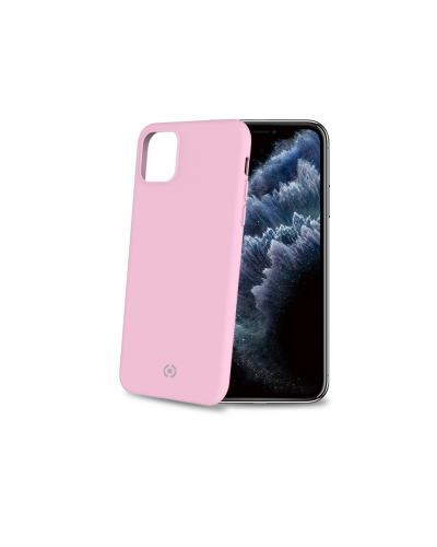FEELING - Cover morbida in silicone liquido con finitura soft touch e bordi anti scivolo colore rosa compatibile con Apple iPho