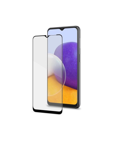 FULLGLASS - Vetro 9H con bordo colorato nero compatibile con Samsung Galaxy A22 5G/ A02s/ M32 5G