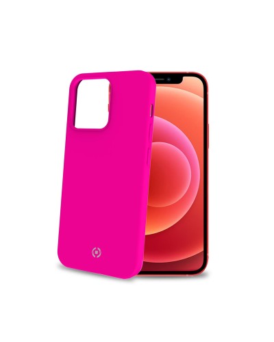 CROMO FLUO - Cover in morbido TPU con finitura soft touch colore rosa fluo compatibile con Apple iPhone 13 Pro