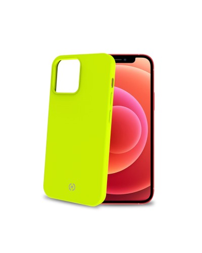 CROMO FLUO - Cover in morbido TPU con finitura soft touch colore giallo fluo compatibile con Apple iPhone 13