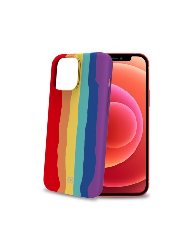 RAINBOW - Cover in silicone morbido con bordi anti scivolo compatibile con Apple iPhone 13