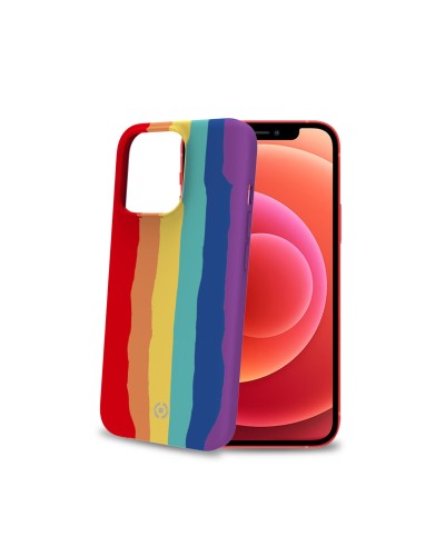 RAINBOW - Cover in silicone morbido con bordi anti scivolo compatibile con Apple iPhone 13 Pro