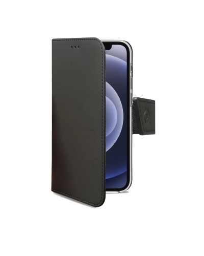 WALLY - Custodia a libro in pelle sintetica con chiusura flap magnetico, slot per carte e funzione stand colore nero compatibil