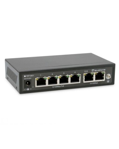 LEVELONE FEP-0631 - SWITCH 6-PORTE 10/100 POE 802.3at/af 60W 250m
