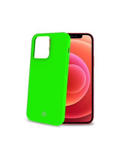 CROMO FLUO - Cover in morbido TPU con finitura soft touch colore verde fluo compatibile con Apple iPhone 13 Pro