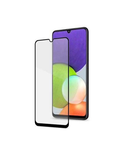 FULLGLASS - Vetro 9H con bordo colorato nero compatibile con Samsung Galaxy A22 4G/ Galaxy A33 5G/ A33 5G EE/ M22 4G/ M32 4G